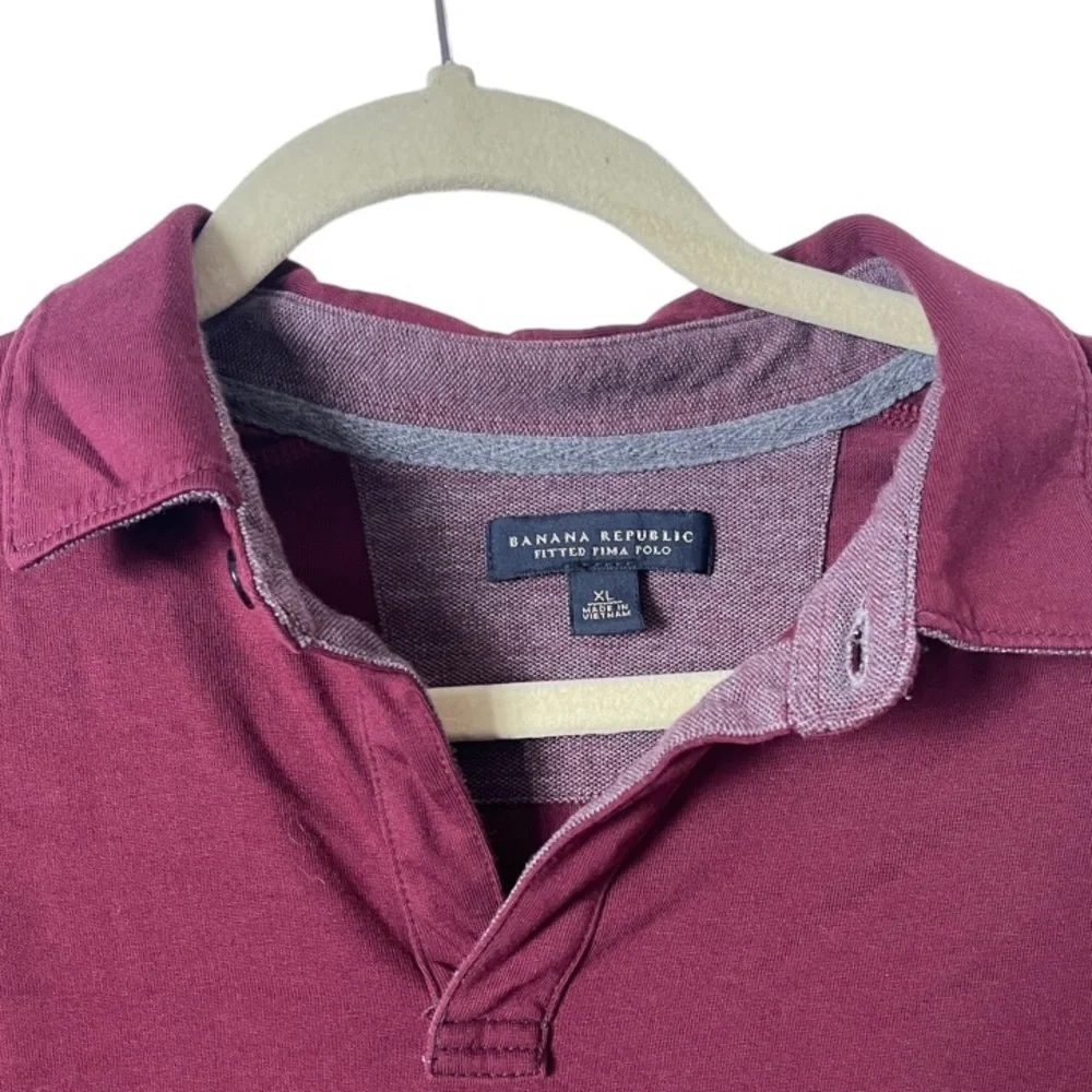 Banana Republic Fitted‎ Pima Cotton Polo Shirt in Eggplant XL